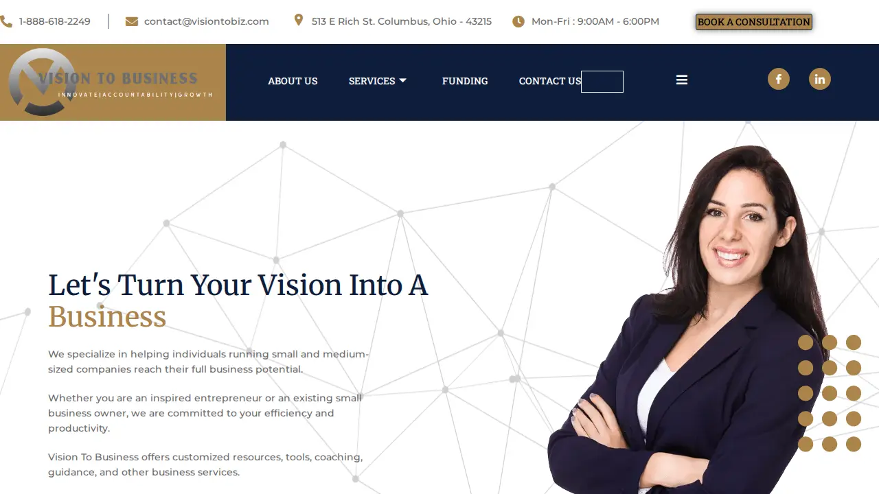 Vision To Business website