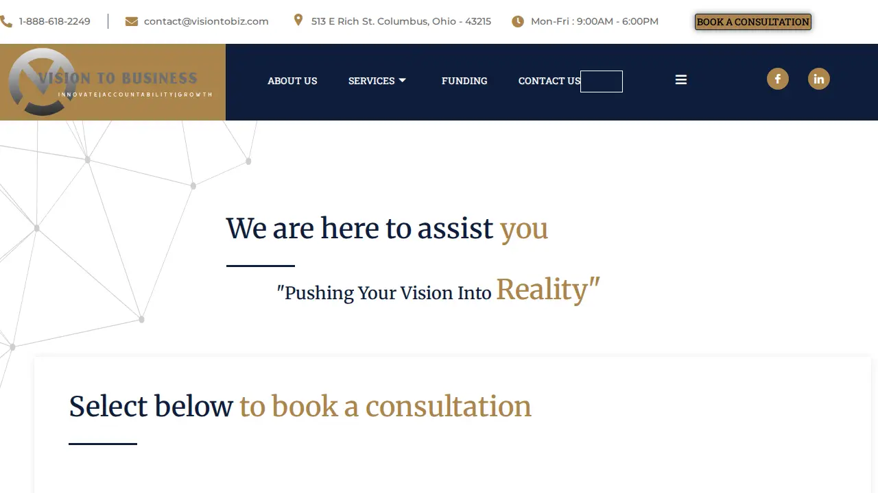 Vision To Business page