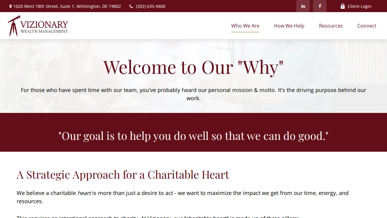 Vizionary Wealth Management page
