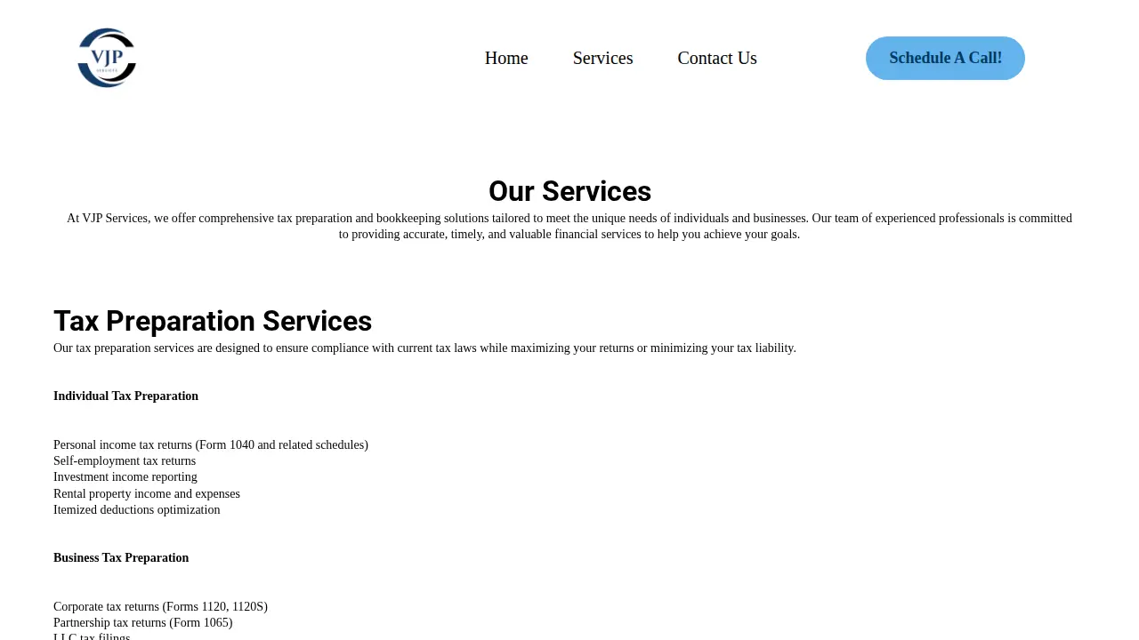 Victor's Office - VJP Services page