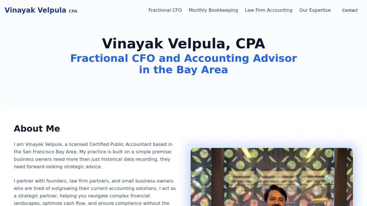 Vinayak Velpula, CPA page