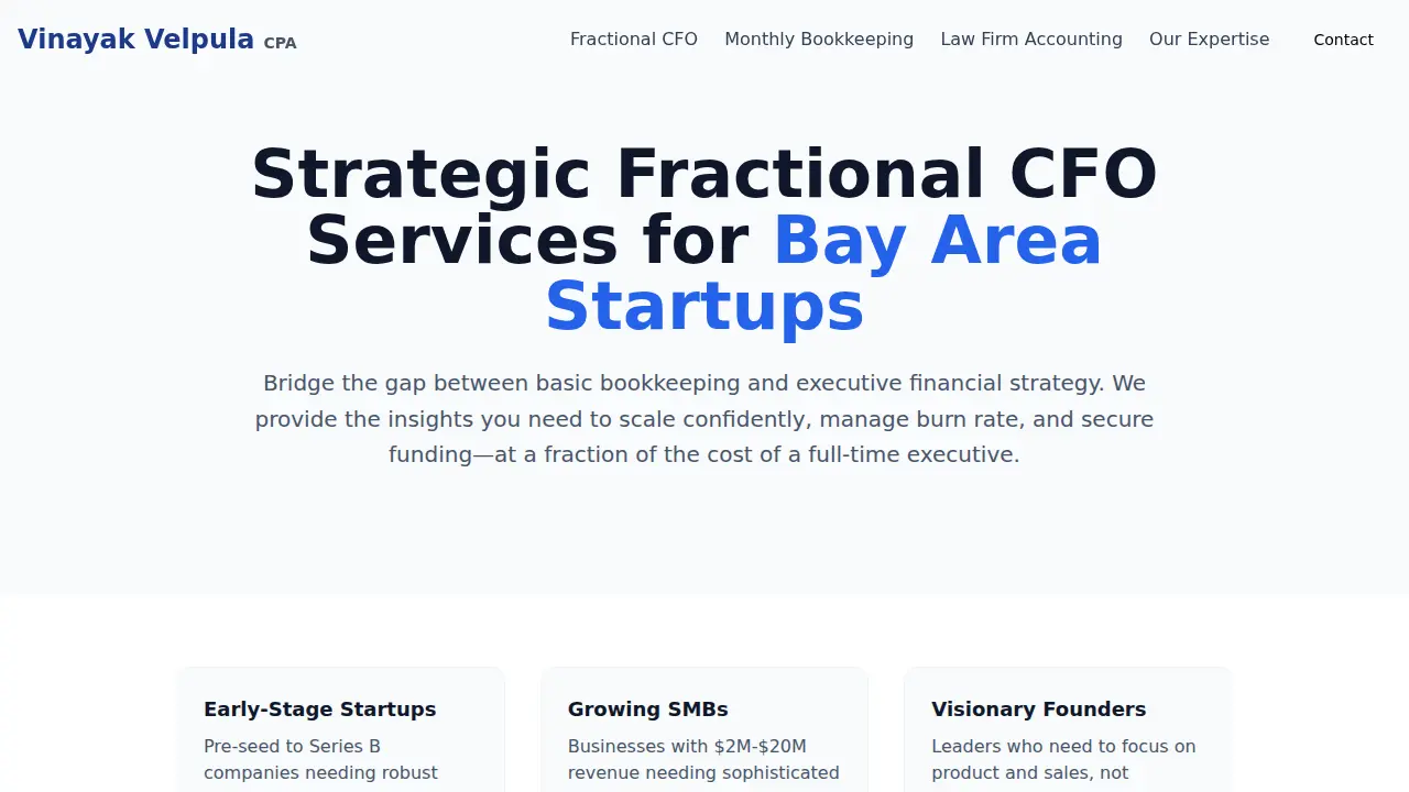 Vinayak Velpula, CPA page