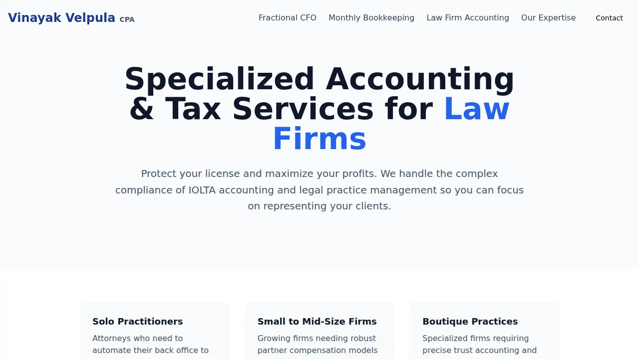 Vinayak Velpula, CPA page