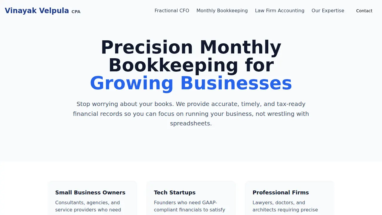 Vinayak Velpula, CPA page