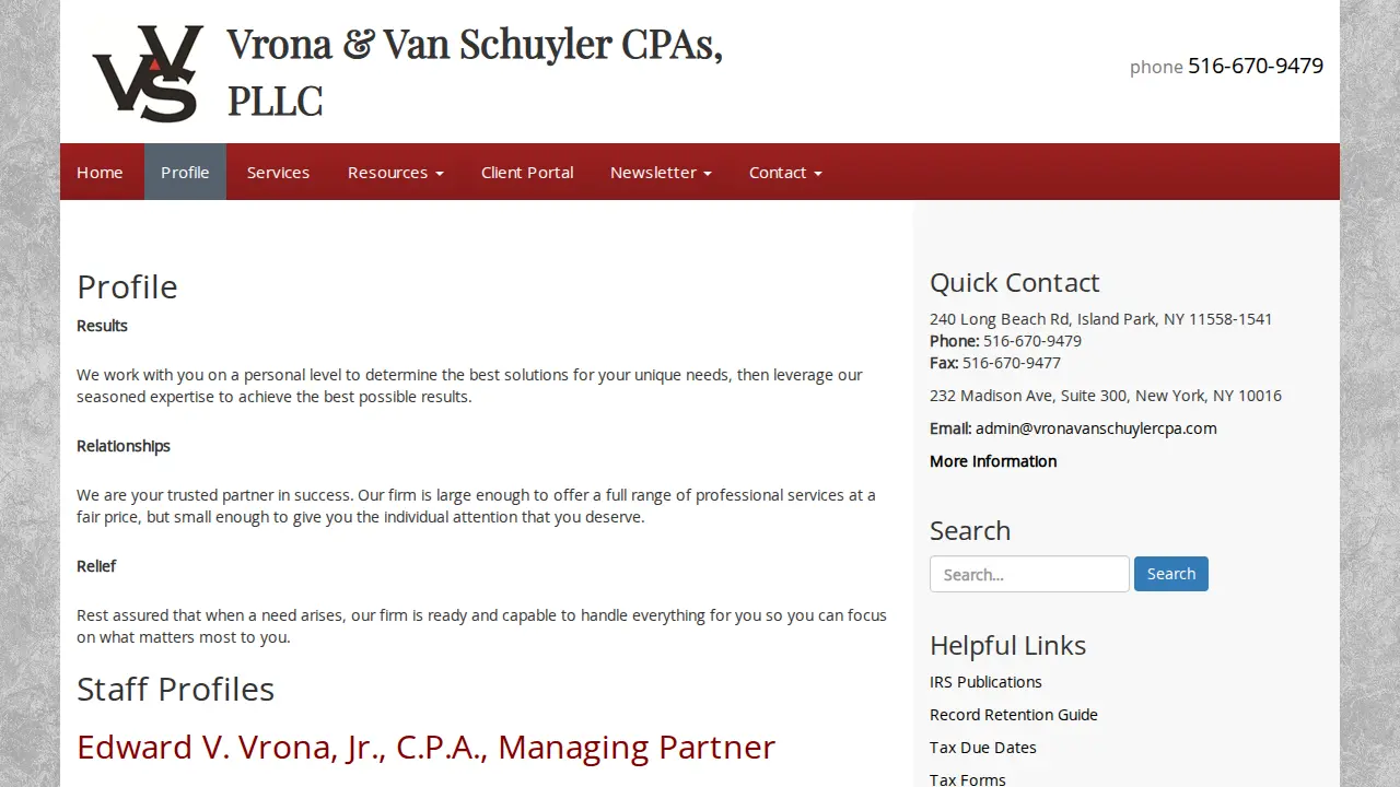Vrona Edward CPA page