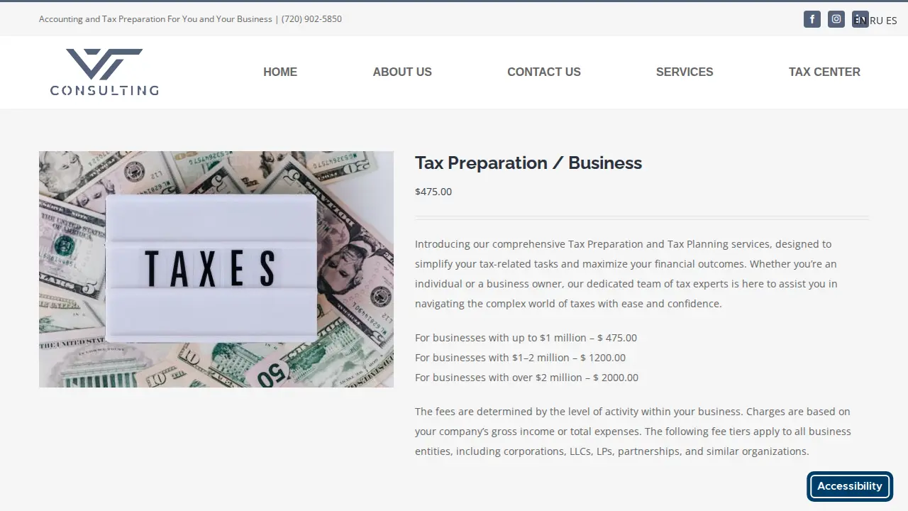 VT Consulting Inc page