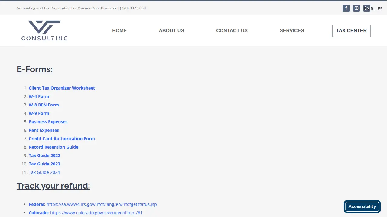 VT Consulting Inc page