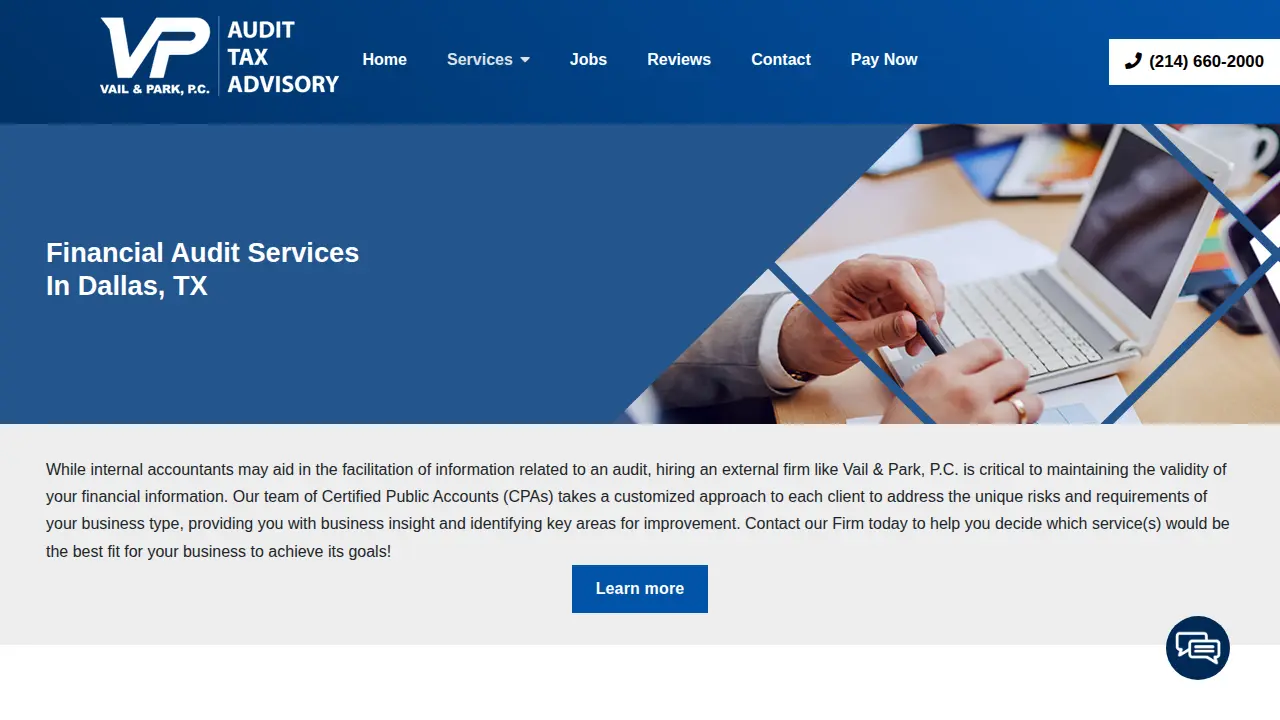 Vail & Associates CPA & Tax Firm page