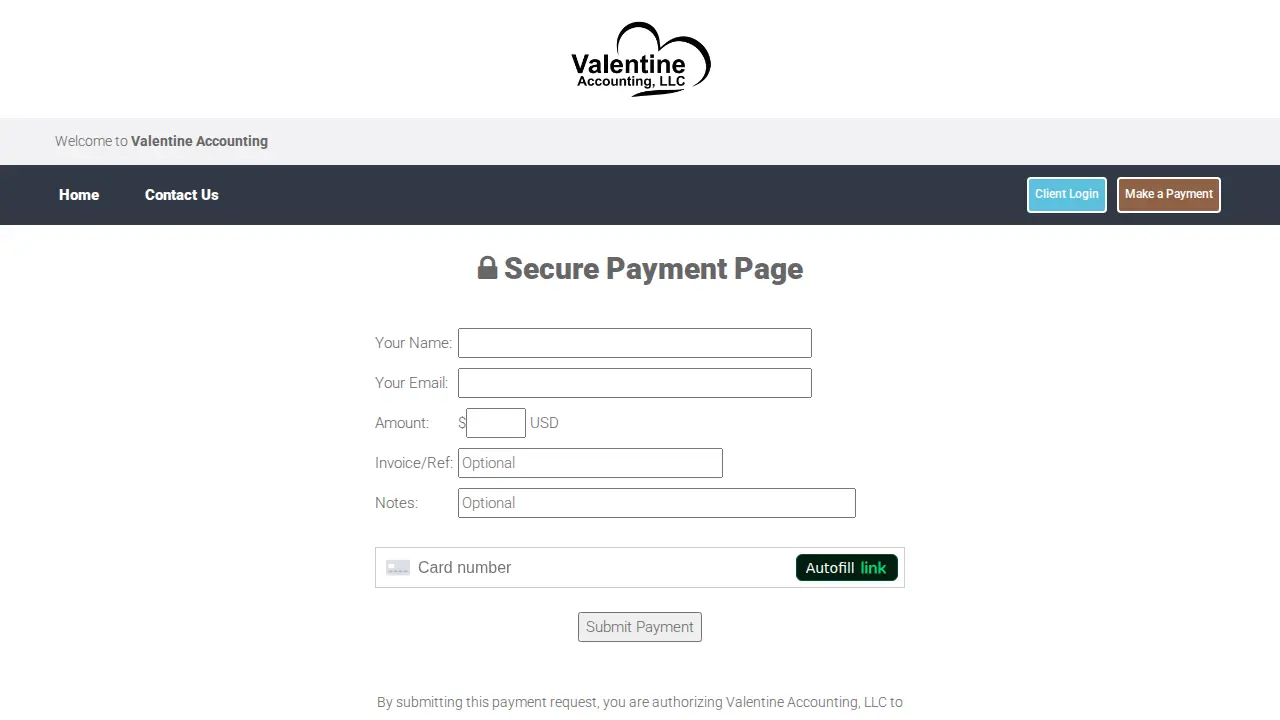 Valentine Accounting, LLC page