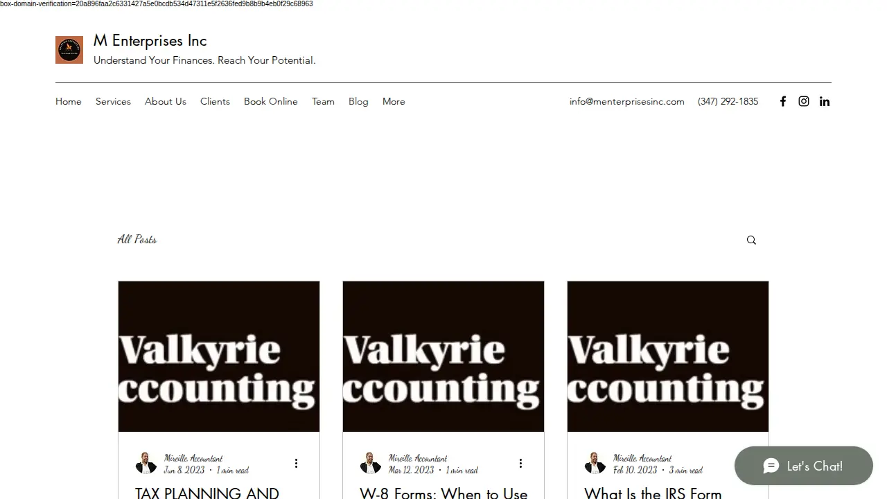 Valkyrie Accounting page