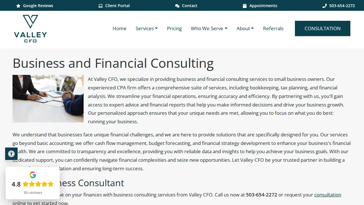 Valley CFO Inc page