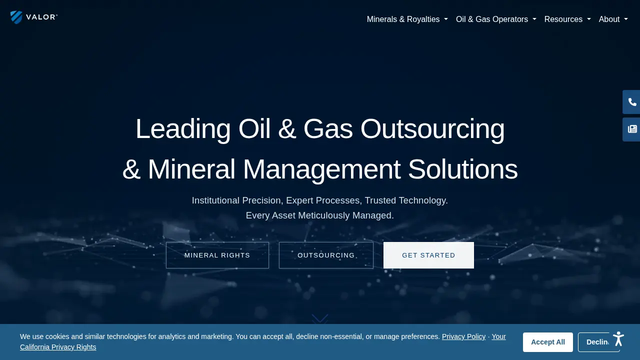 Valor Operator Services page