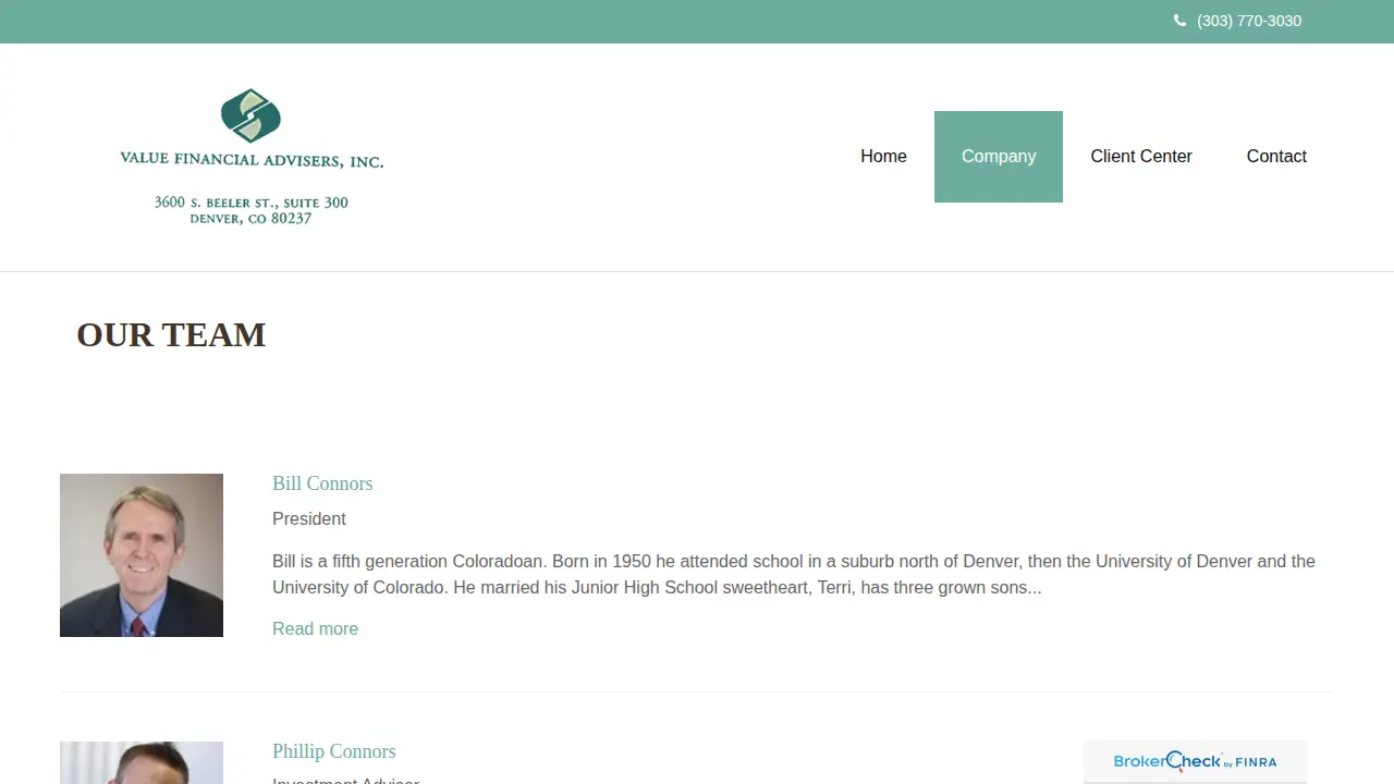 Value Financial Advisors Inc page