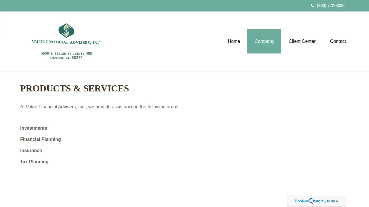 Value Financial Advisors Inc page