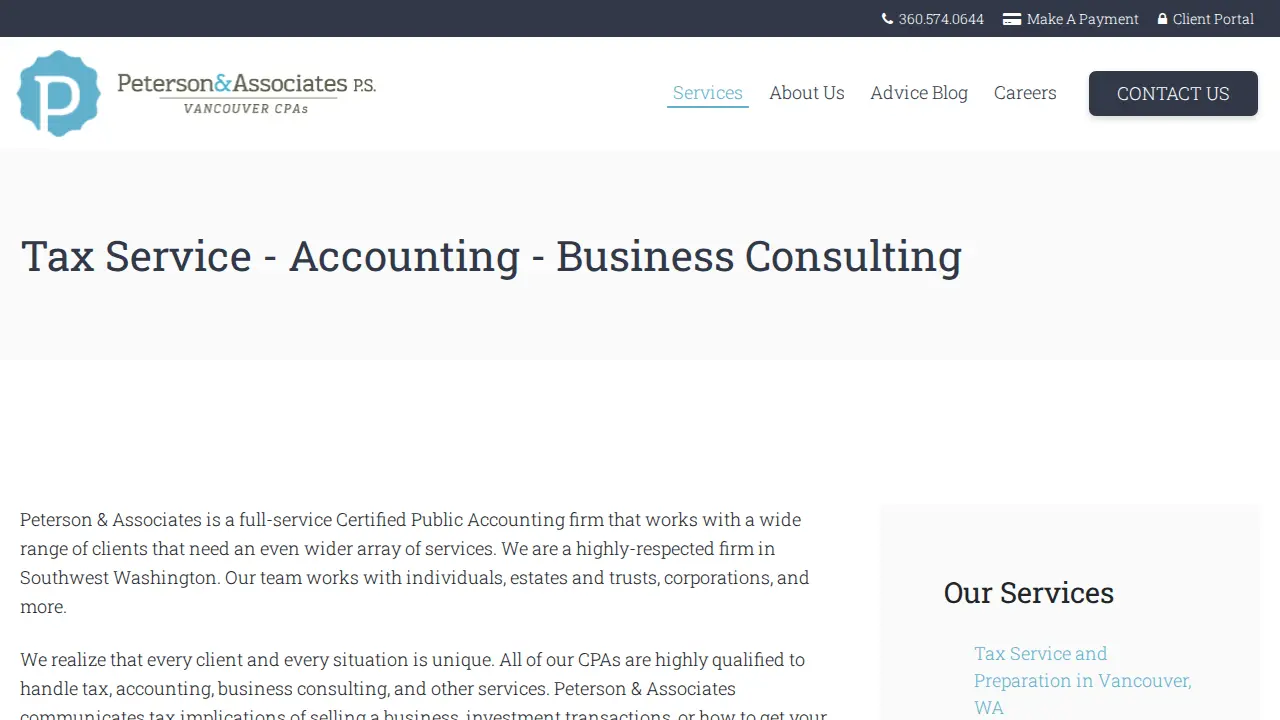 Peterson & Associates, P.S. page