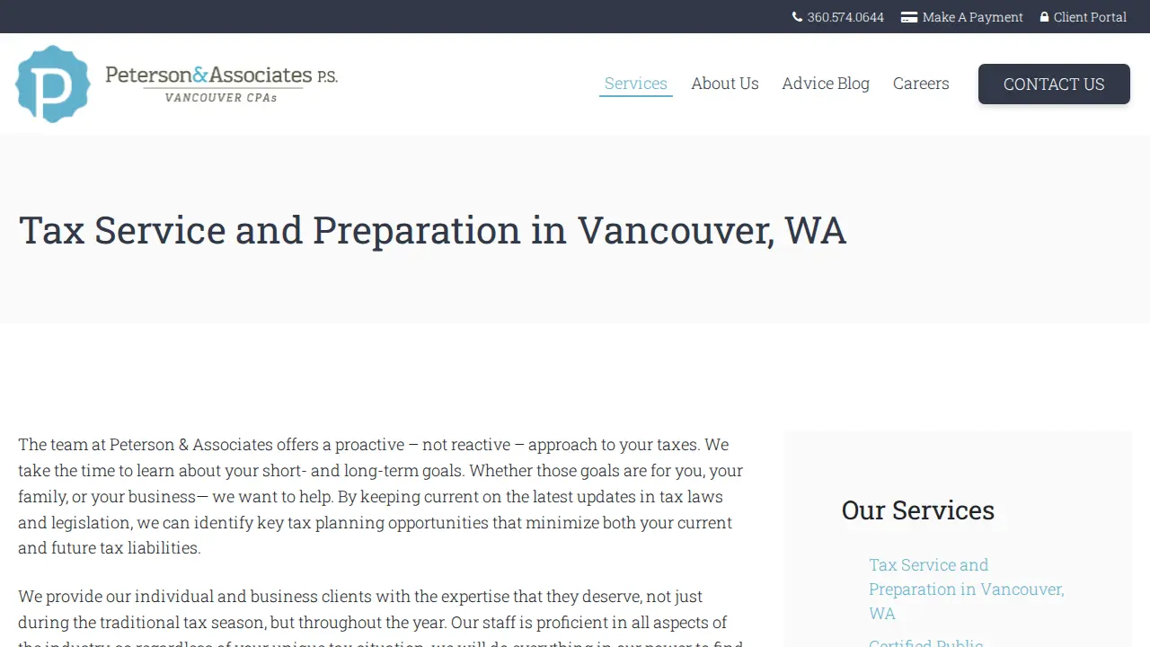 Peterson & Associates, P.S. page