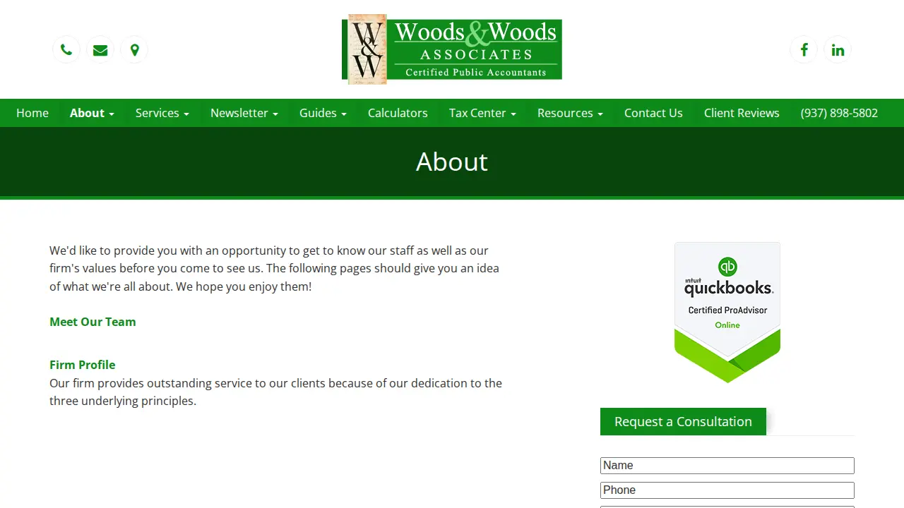 Woods & Woods Associates page