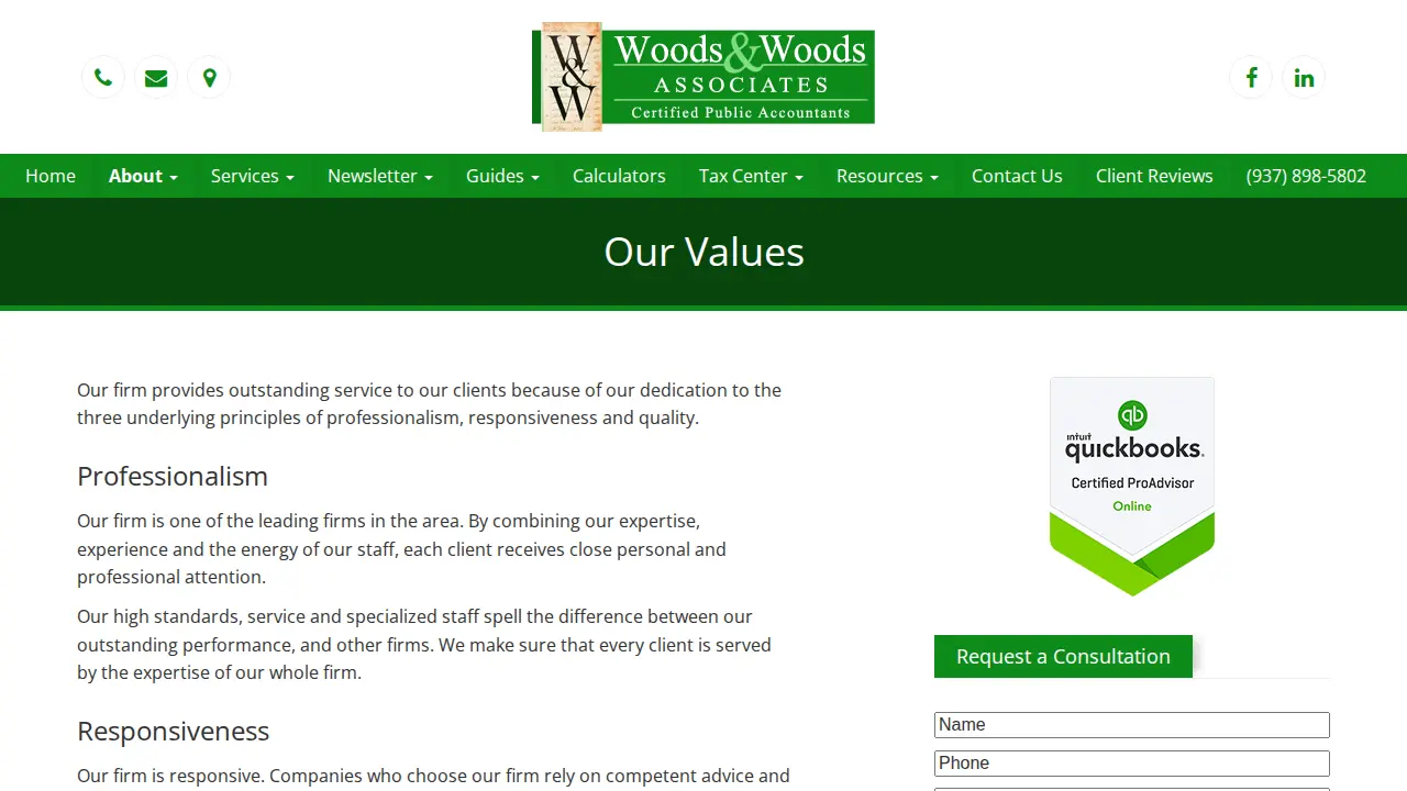 Woods & Woods Associates page