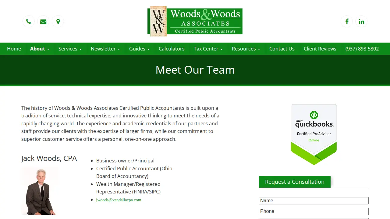 Woods & Woods Associates page