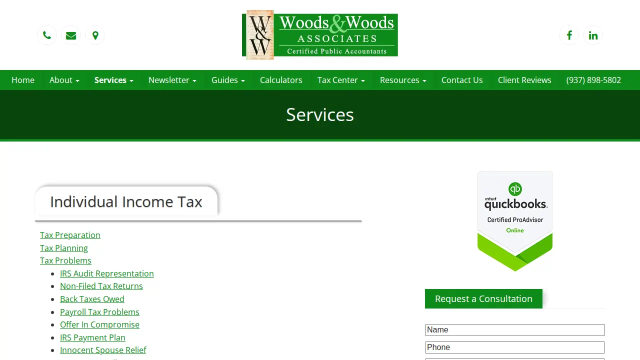 Woods & Woods Associates page