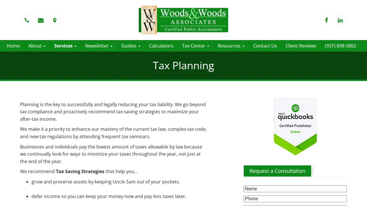 Woods & Woods Associates page