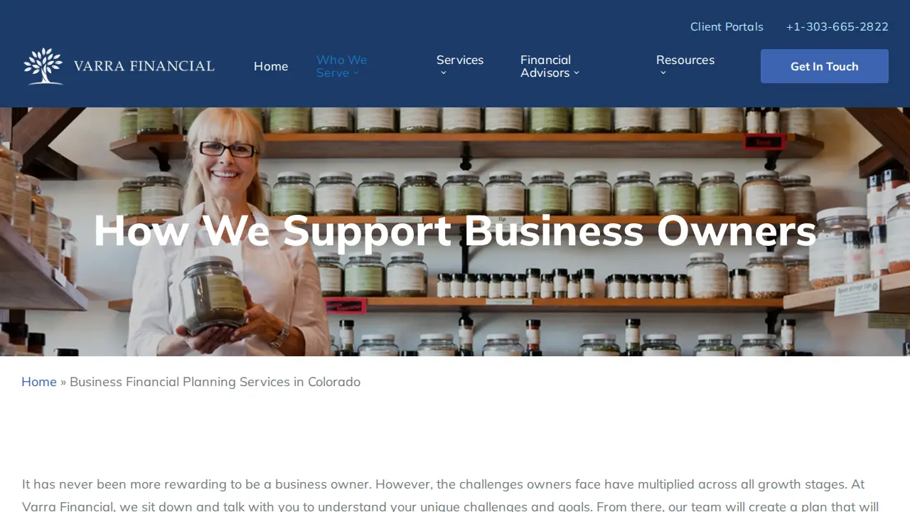 Varra Financial Associates page