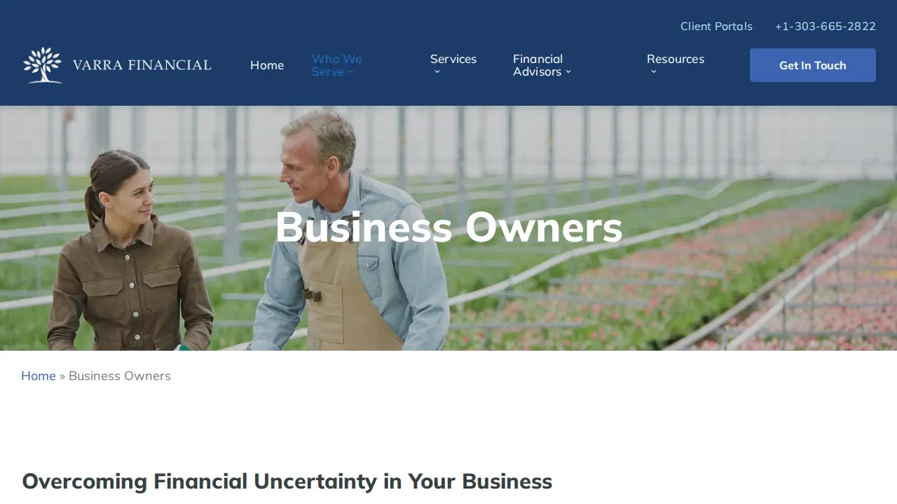 Varra Financial Associates page
