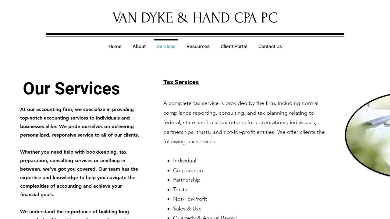 Van Dyke & Hand CPA, PC page