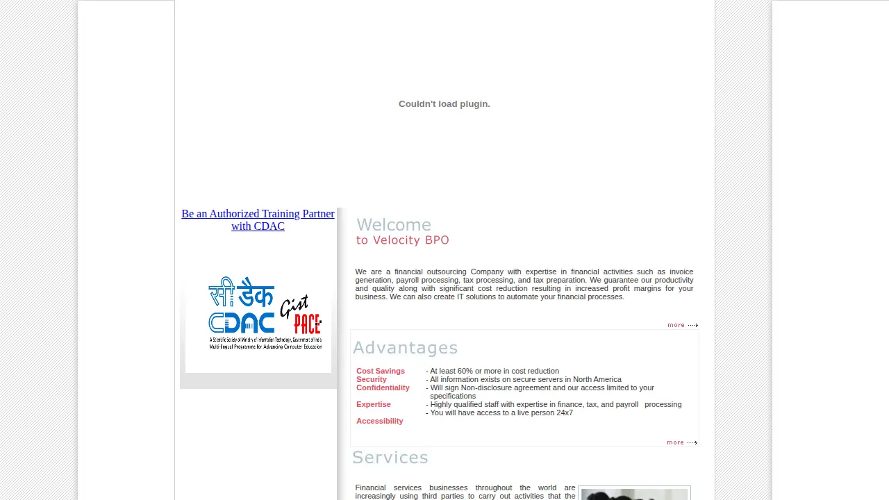 Velocity BPO page
