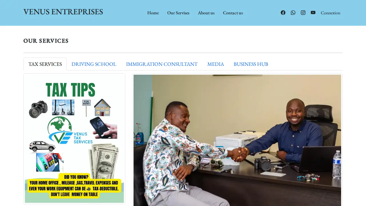 VENUS ENTREPRISES LLC page