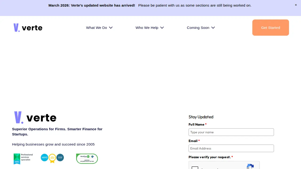 Verte Consulting page