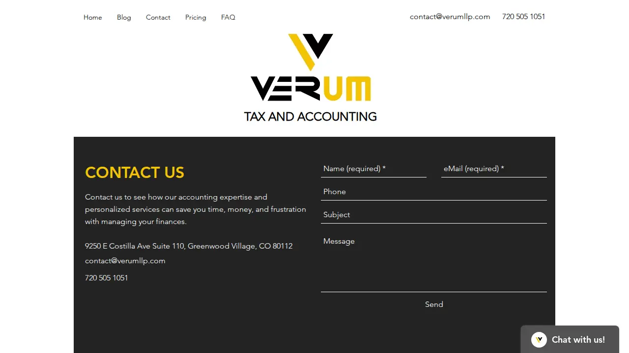 Verum Tax and Accounting page