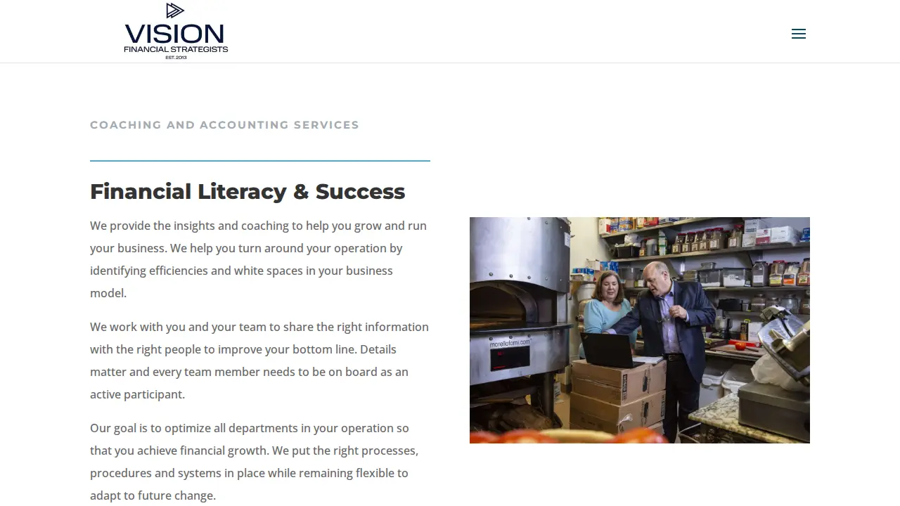 Vision Financial Strategists page