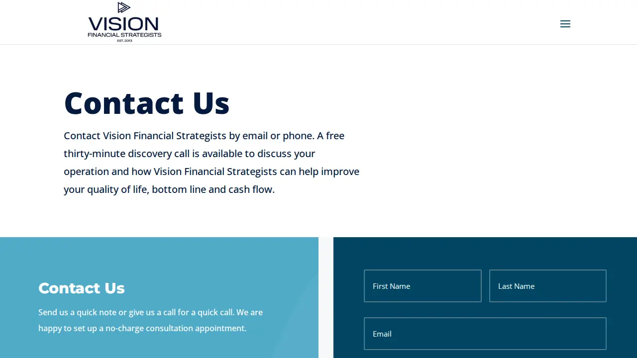 Vision Financial Strategists page