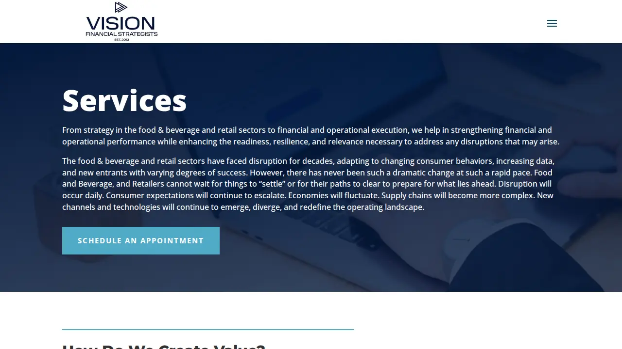 Vision Financial Strategists page