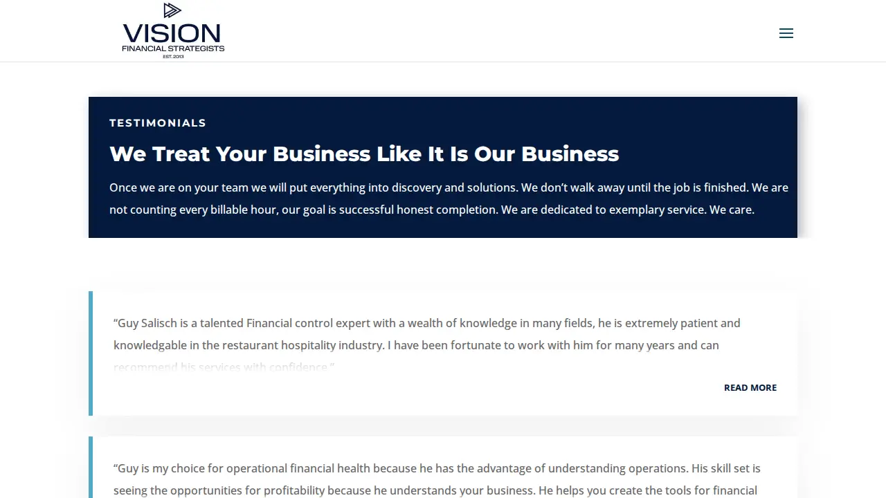 Vision Financial Strategists page