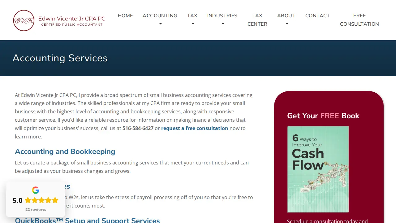 Edwin Vicente Jr CPA PC page