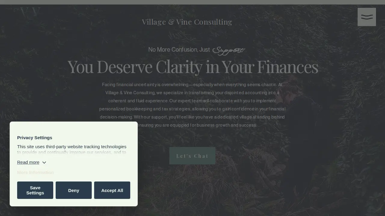 Village & Vine Consulting page