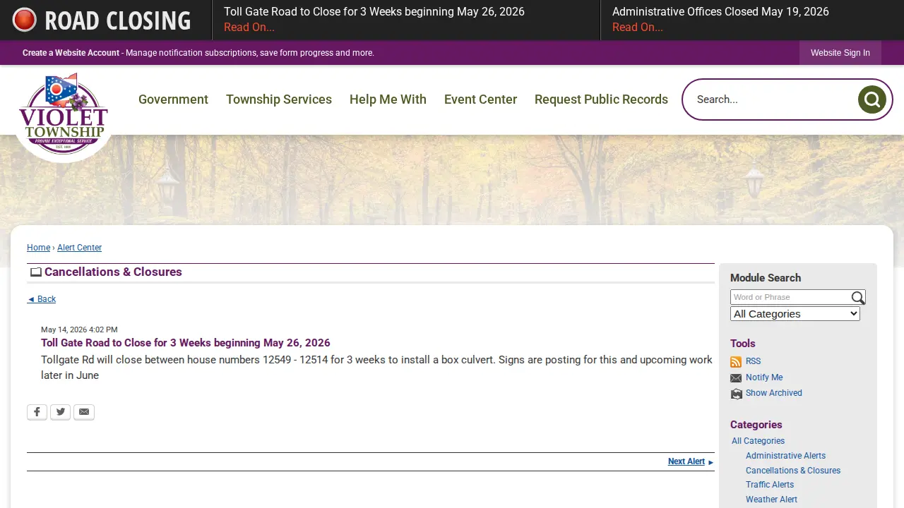 Violet Township Offices page