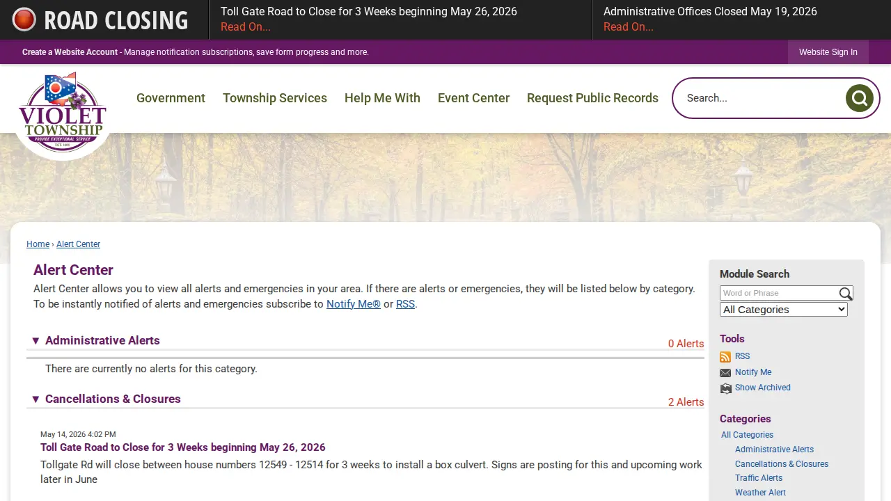 Violet Township Offices page