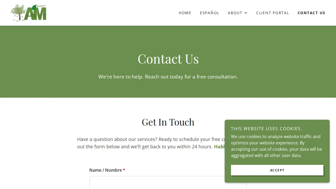 AM Tax & Accounting Service page