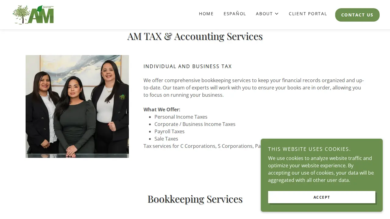 AM Tax & Accounting Service page