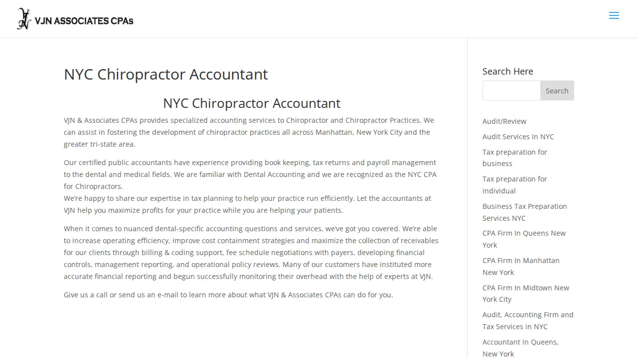 VJN Associates CPAs page