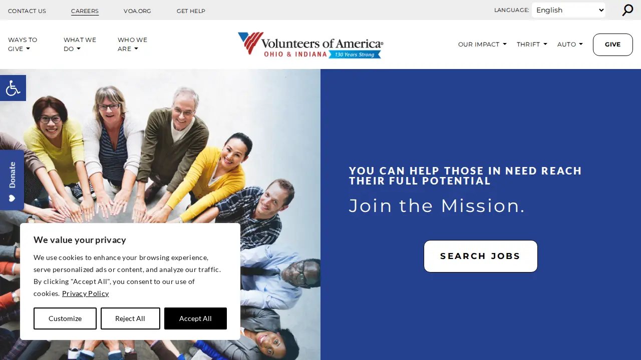 Volunteers of America Thrift Store– Grove City page