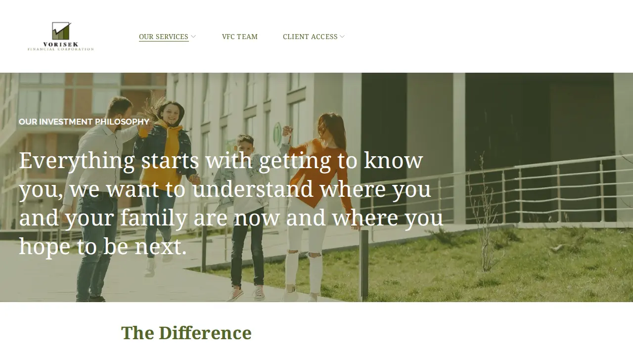 Vorisek Financial Corporation page