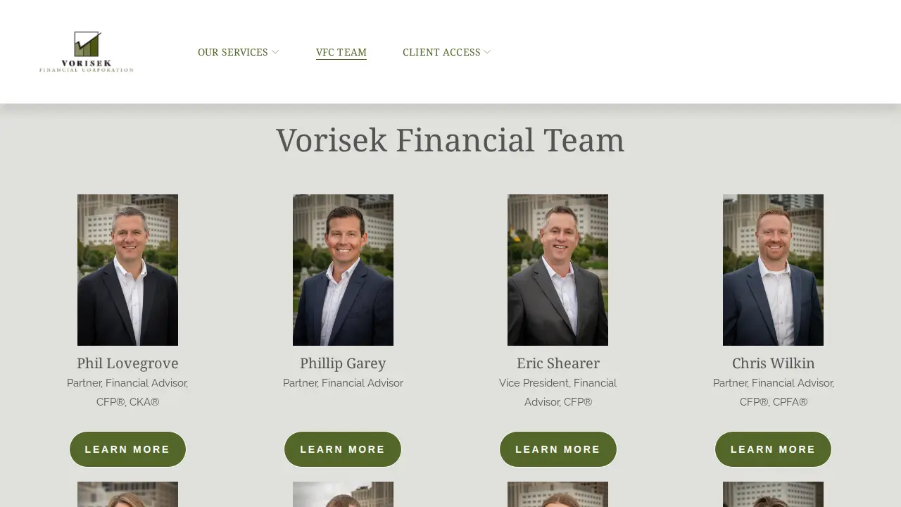 Vorisek Financial Corporation page