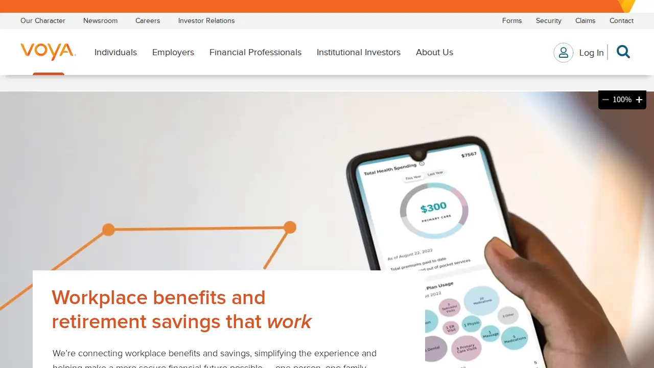 Voya Financial Advisors website