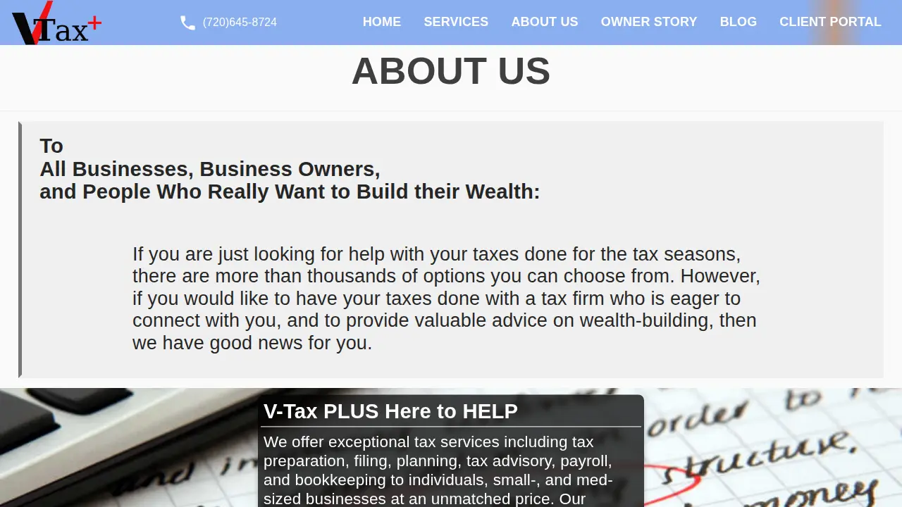 V-Tax PLUS page