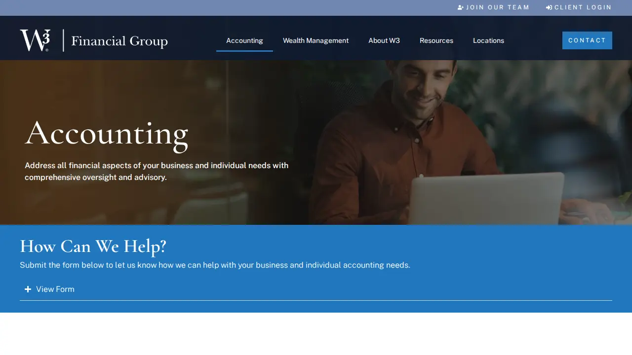 W3 Financial Group page