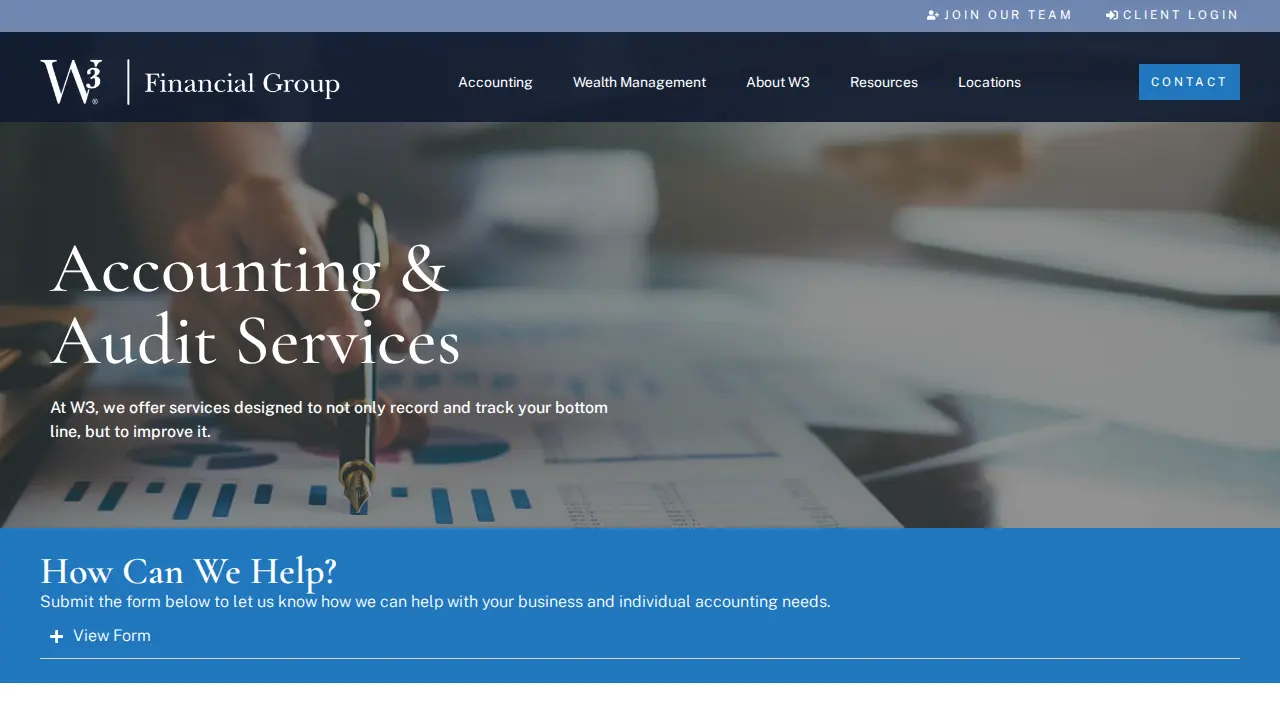 W3 Financial Group page